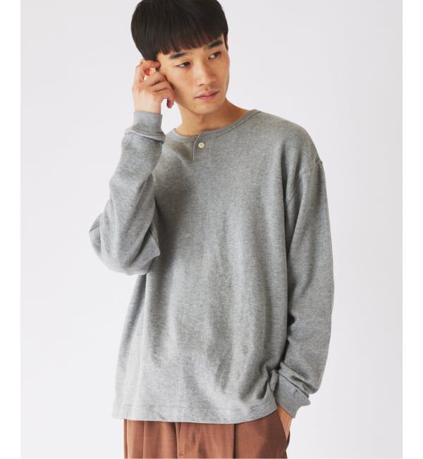JOURNAL STANDARD relume「ブロック インレイ 1ボタン ヘンリーネック」|Tシャツ・カットソー|グレー