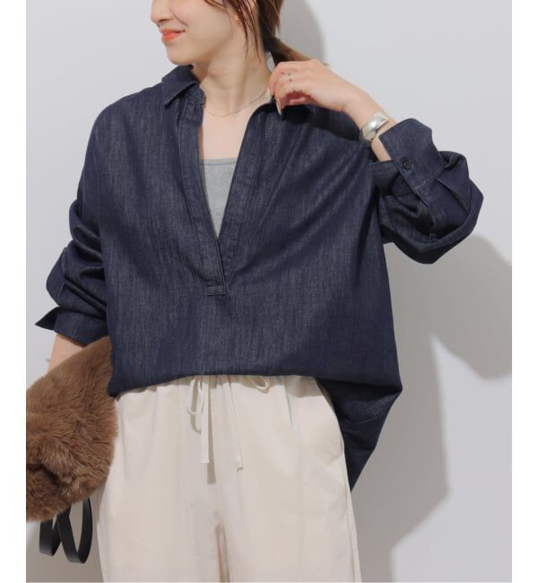 JOURNAL STANDARD relume「デニムスキッパーシャツ」|シャツ・ブラウス|ネイビー