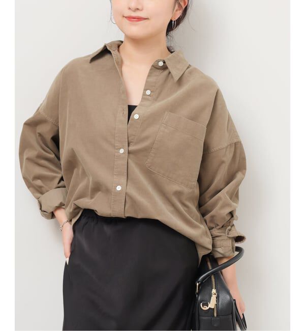 JOURNAL STANDARD relume「《追加》コットンコーデュロイオーバーサイズシャツ」|シャツ・ブラウス|グレーA
