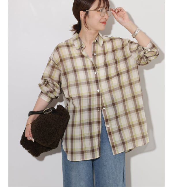 JOURNAL STANDARD relume「シアーボイルコットンチェックシャツ」|シャツ・ブラウス|ベージュ A