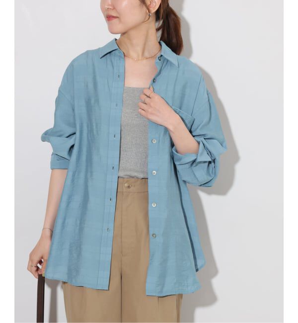 JOURNAL STANDARD relume「ドビーチェックシアーシャツ」|シャツ・ブラウス|ブルー A