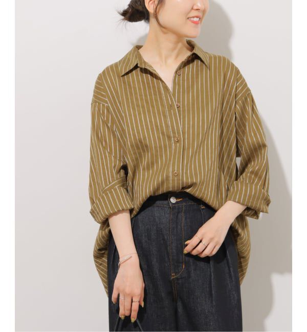 JOURNAL STANDARD relume「ニュアンスカラーストライプシャツ」|シャツ・ブラウス|カーキ
