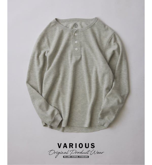 JOURNAL STANDARD relume「《予約》ヴァリアス ワッフル ヘンリーネック」|Tシャツ・カットソー|グレーB