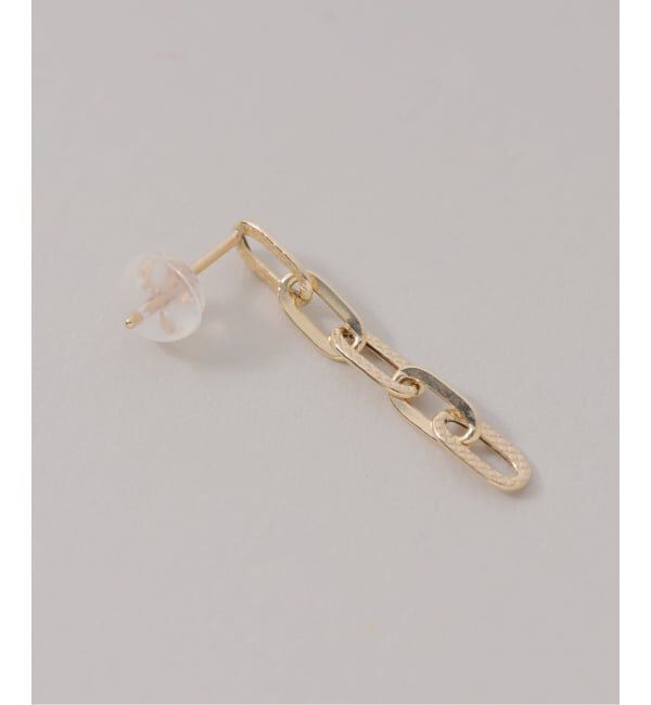 Lilas by Spick&Span「《追加予約》プレイドクリップチェーンピアス K10（両耳）」|ピアス|