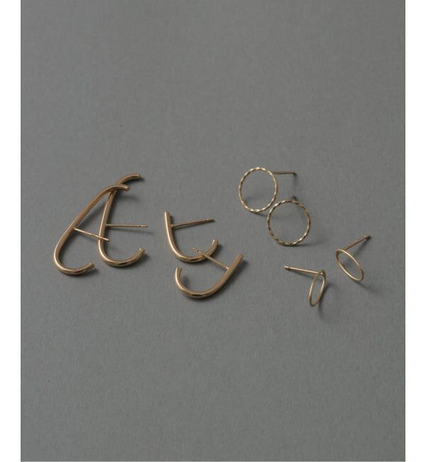 Lilas by Spick&Span「《追加予約》J型パイプピアスL K10（両耳）」|ピアス|