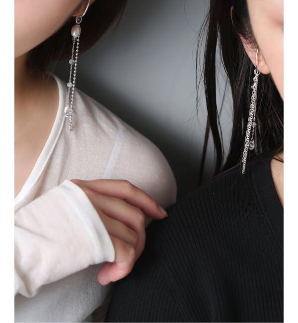 Spick and Span「【SAMH by LILAS】ミックスチェーンクォーツイヤーカフ SV（片耳）」|イヤーカフ|