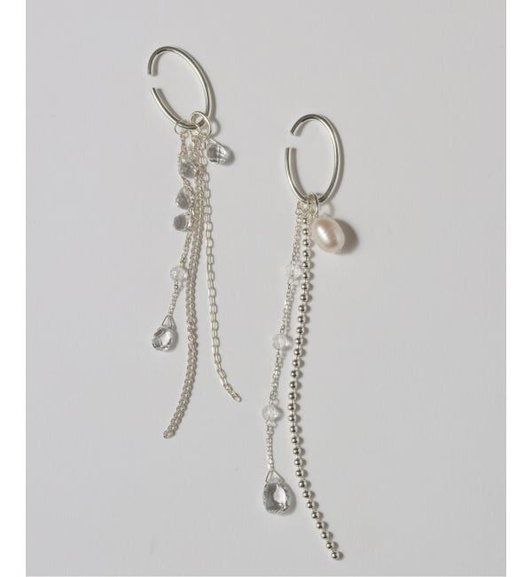 Spick and Span「【SAMH by LILAS】ミックスチェーンクォーツイヤーカフ SV（片耳）」|イヤーカフ|
