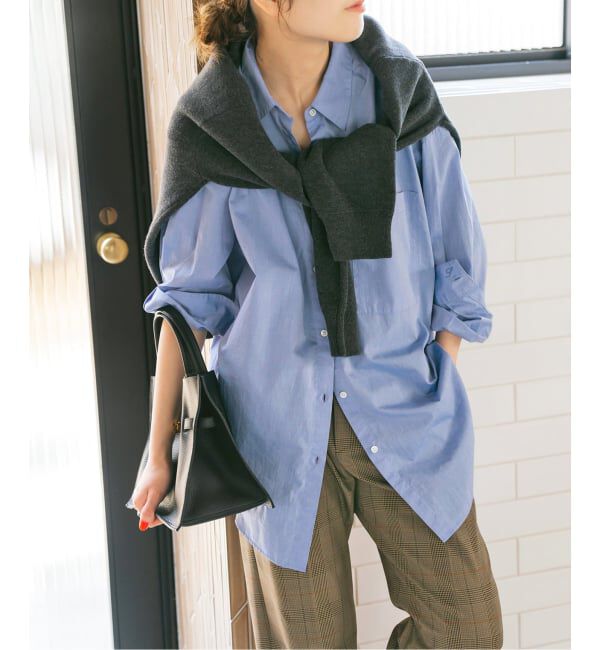 Spick and Span「《WEB限定カラー有り / 追加》50コットンオーバーシャツ」|シャツ・ブラウス|サックスブルー