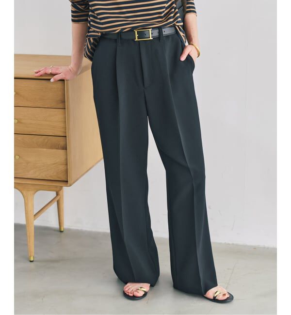 Spick and Span「ダブルクロス1タックパンツ」|スラックス|