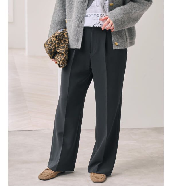 Spick and Span「ダブルクロス1タックパンツ」|スラックス|