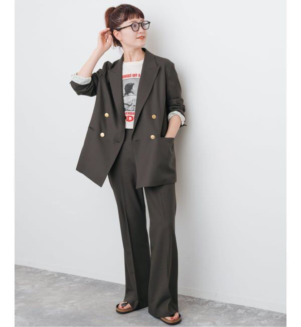 Spick and Span「《追加》ウールブレンドダブルブレストジャケット」|テーラードジャケット|