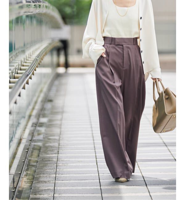 NOBLE「《追加・WEB限定カラーあり》エステルツイルストレッチスラックスパンツ」|スラックス|