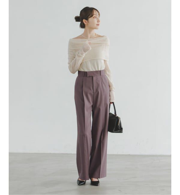 NOBLE「《追加・WEB限定カラーあり》エステルツイルストレッチスラックスパンツ」|スラックス|