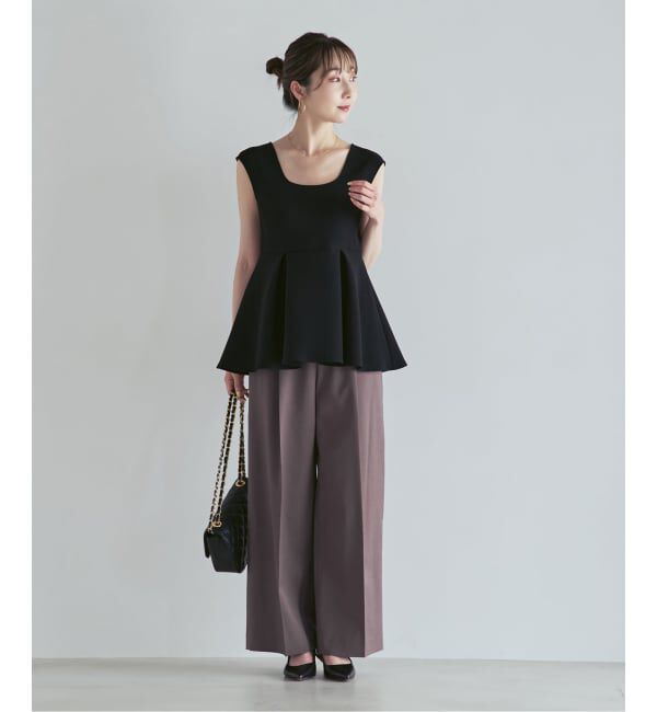 NOBLE「《追加・WEB限定カラーあり》エステルツイルストレッチスラックスパンツ」|スラックス|