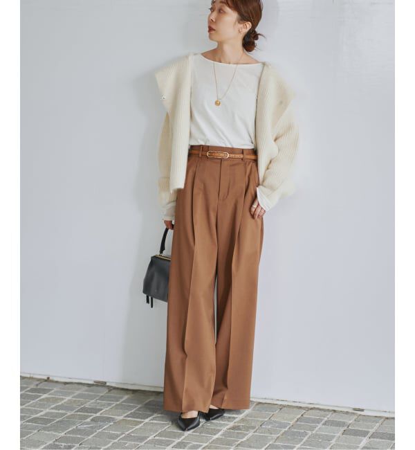NOBLE「《追加・WEB限定カラーあり》エステルツイルストレッチスラックスパンツ」|スラックス|