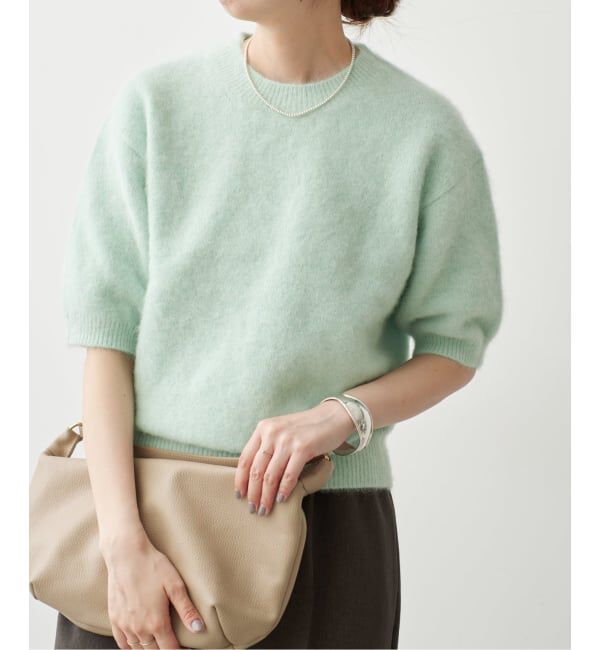 Spick and Span「《新色 / 追加》FOX/ALPACAハーフスリーブニット」|ニット・セーター|
