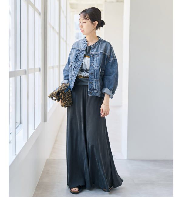 Spick and Span「《WEB限定》5 1/2 2ND-LINE CROP ジャケット」|デニムジャケット|