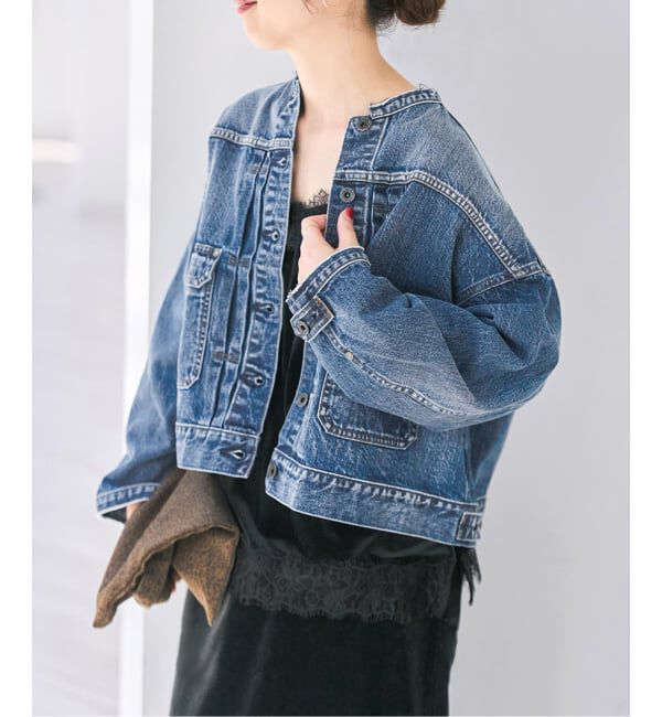 Spick and Span「《WEB限定》5 1/2 2ND-LINE CROP ジャケット」|デニムジャケット|