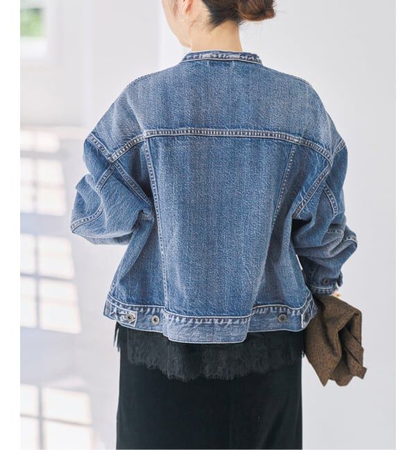 Spick and Span「《WEB限定》5 1/2 2ND-LINE CROP ジャケット」|デニムジャケット|