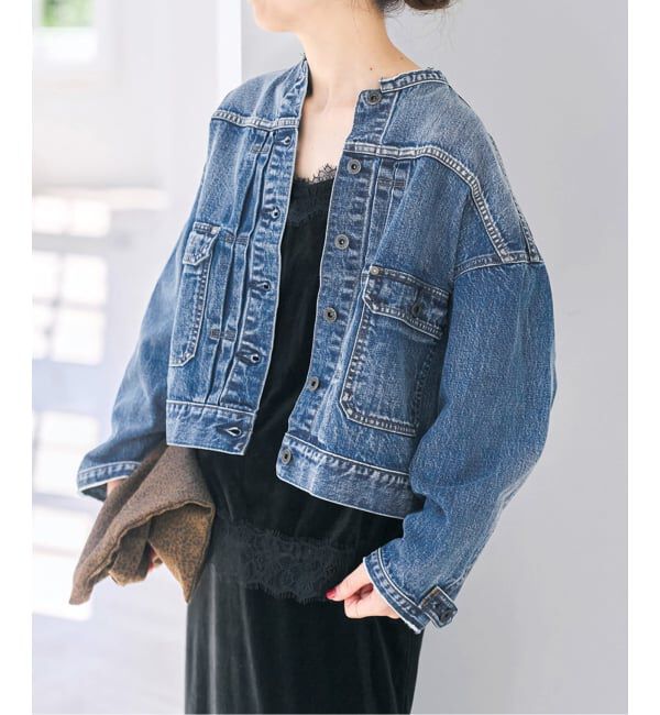 Spick and Span「《WEB限定》5 1/2 2ND-LINE CROP ジャケット」|デニムジャケット|