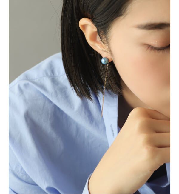Lilas by Spick&Span「《追加予約》8mmインディゴパール1粒ピアス K10（両耳）」|ピアス|