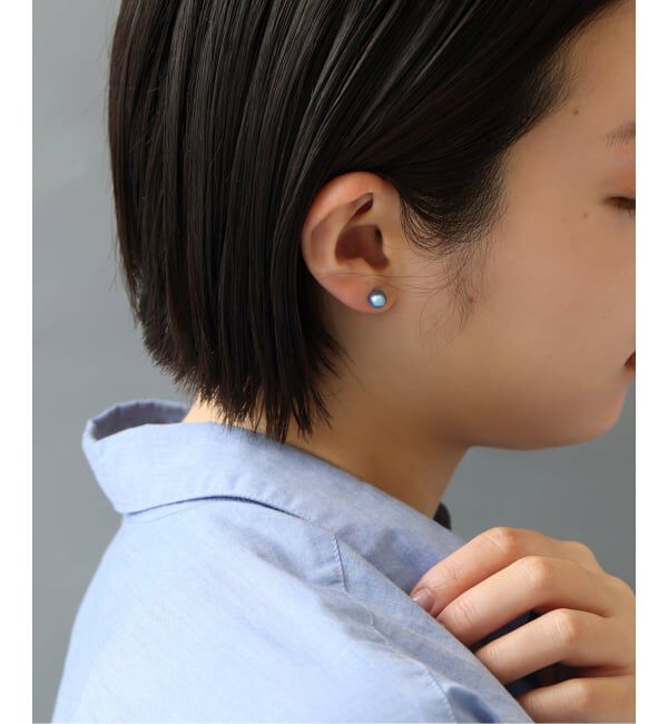 Lilas by Spick&Span「《追加予約》インディゴパール1粒ピンピアス K10(両耳)」|ピアス|
