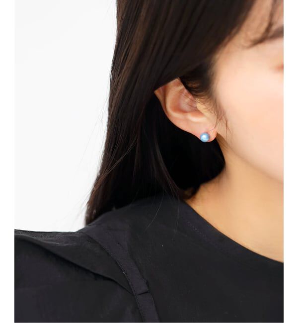 Lilas by Spick&Span「《追加予約》インディゴパール1粒ピンピアス K10(両耳)」|ピアス|
