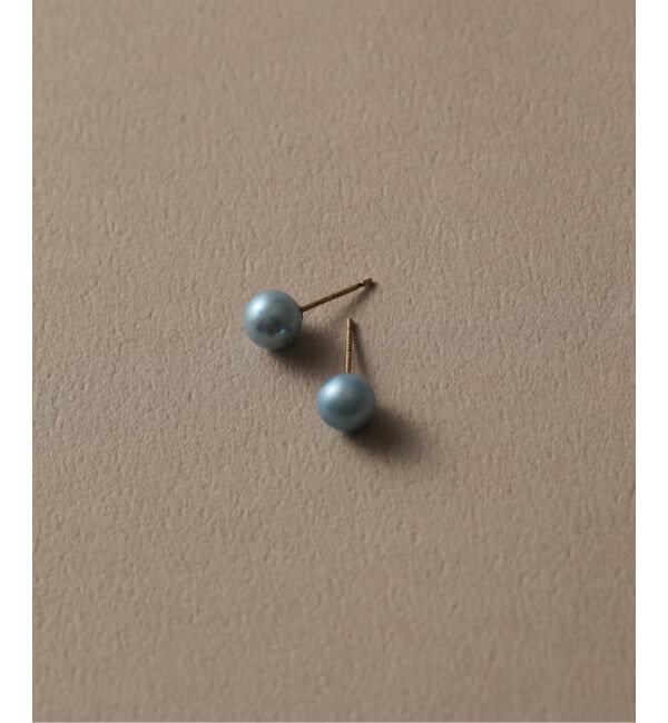 Lilas by Spick&Span「《追加予約》インディゴパール1粒ピンピアス K10(両耳)」|ピアス|
