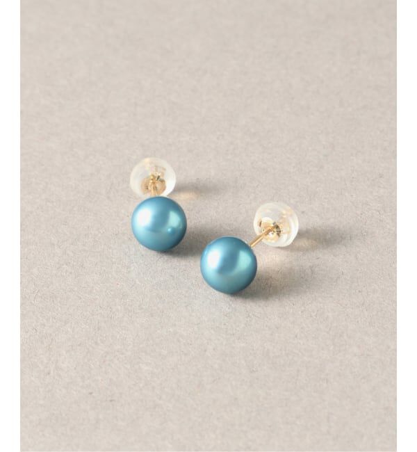 Lilas by Spick&Span「《追加予約》インディゴパール1粒ピンピアス K10(両耳)」|ピアス|