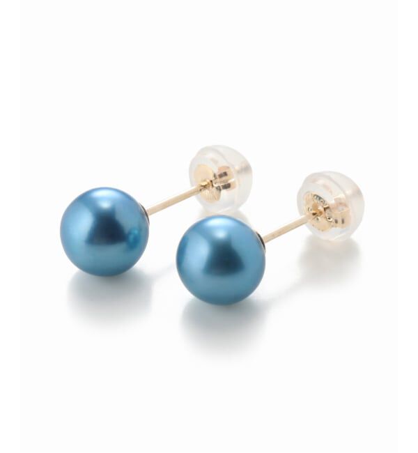 Lilas by Spick&Span「《追加予約》インディゴパール1粒ピンピアス K10(両耳)」|ピアス|