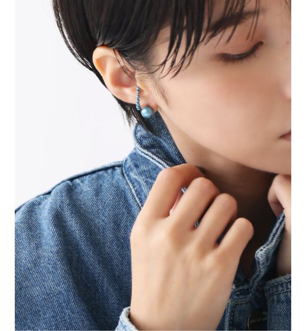 Lilas by Spick&Span「《追加予約》インディゴパールラインイヤーカフ K10（片耳）」|イヤーカフ|