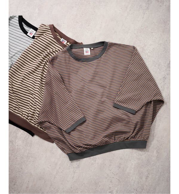 FRAMeWORK「STAR&STRIPE 別注ドルマンスリーブマルチボーダーT」|Tシャツ・カットソー|