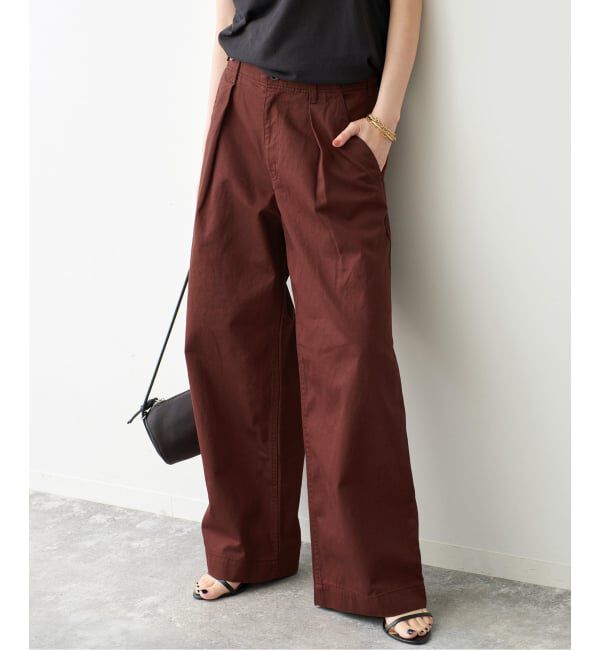 Spick and Span「ラチネバックイージーストレートパンツ」|その他|ボルドー