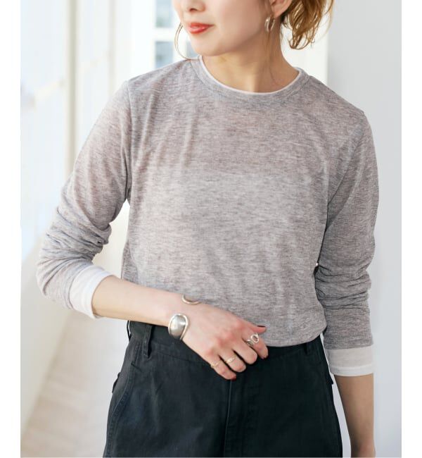 Spick and Span「《新色有り / 追加》シアーリブレイヤードプルオーバー」|Tシャツ・カットソー|