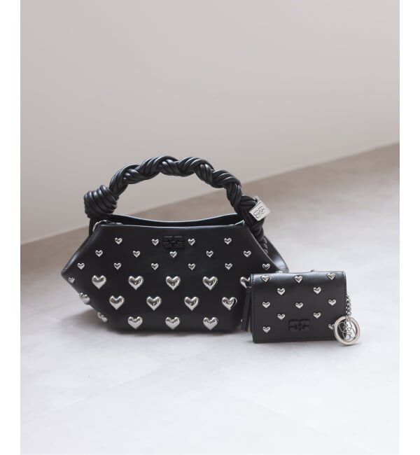 U by SPICK&SPAN「《新宿・WEB限定》GANNI / ガニー Bou Card Holder with Flap Heart Studs」|名刺入れ・カードケース|