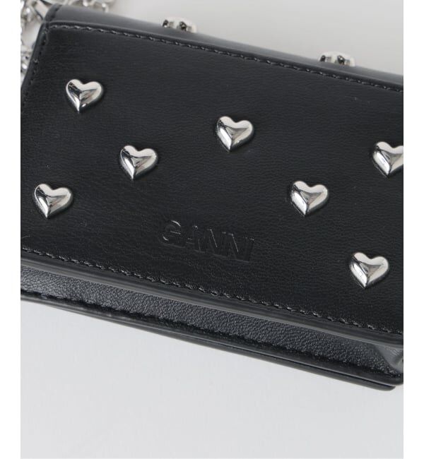 U by SPICK&SPAN「《新宿・WEB限定》GANNI / ガニー Bou Card Holder with Flap Heart Studs」|名刺入れ・カードケース|