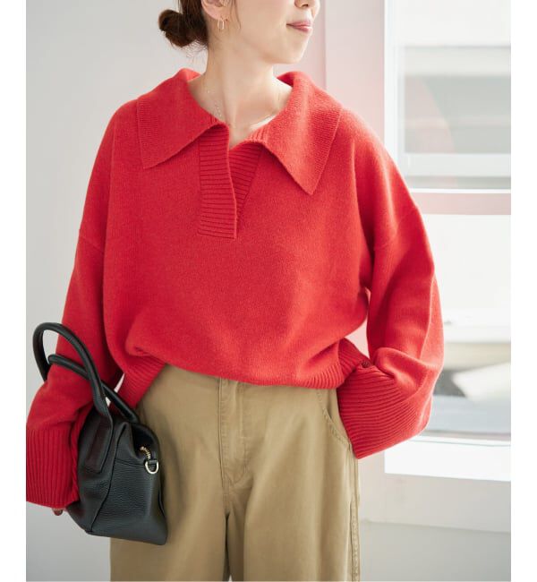 Spick and Span「ルーズウールポロシャツニット」|ニット・セーター|