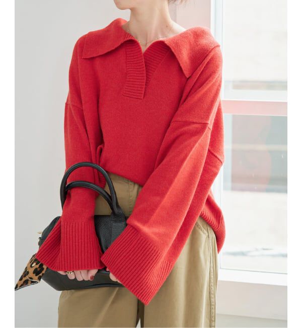 Spick and Span「ルーズウールポロシャツニット」|ニット・セーター|