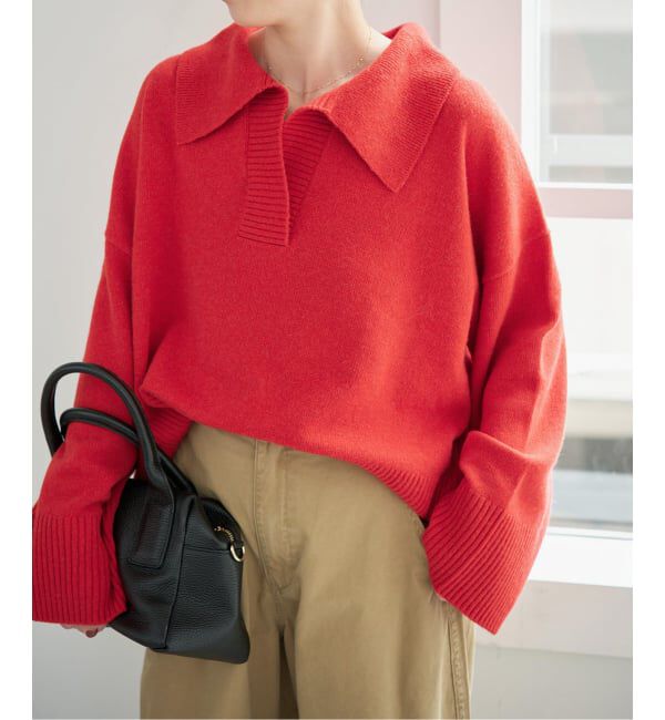 Spick and Span「ルーズウールポロシャツニット」|ニット・セーター|
