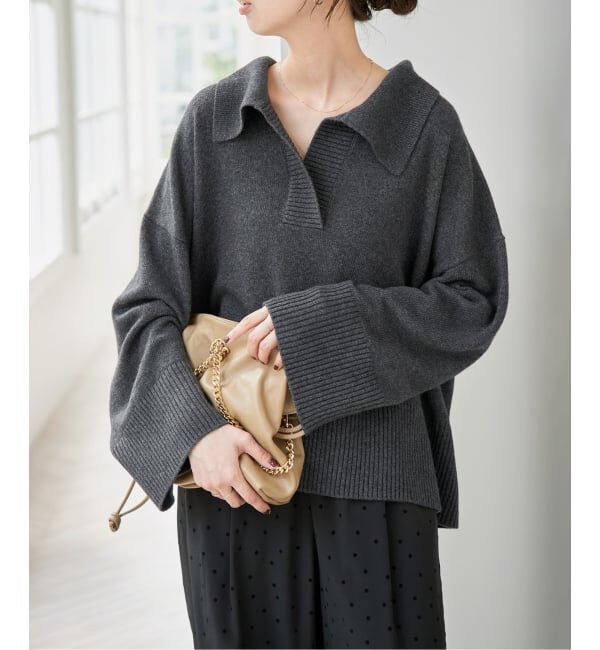 Spick and Span「ルーズウールポロシャツニット」|ニット・セーター|