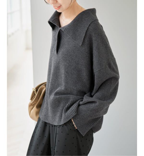 Spick and Span「ルーズウールポロシャツニット」|ニット・セーター|