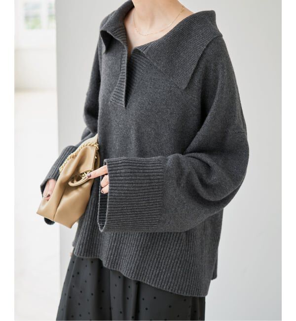 Spick and Span「ルーズウールポロシャツニット」|ニット・セーター|