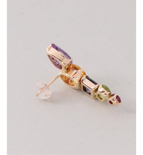 Lilas by Spick&Span「《追加予約》MIXストーンラインピアス K10（両耳）」|ピアス|
