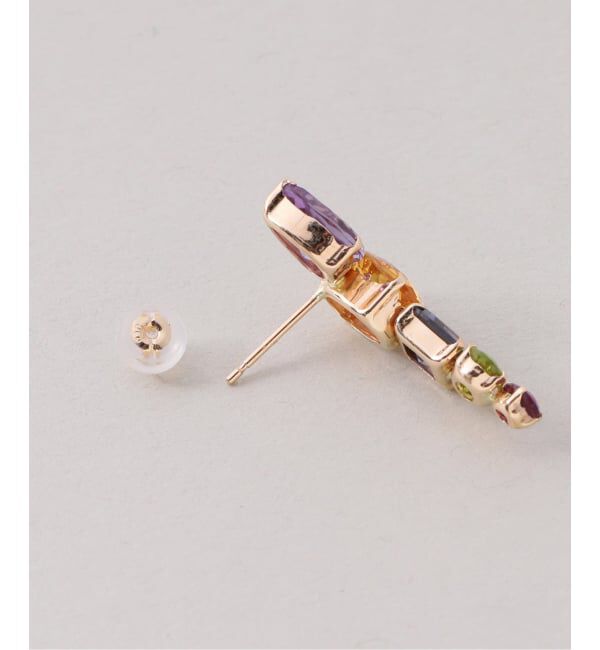 Lilas by Spick&Span「《追加予約》MIXストーンラインピアス K10（両耳）」|ピアス|