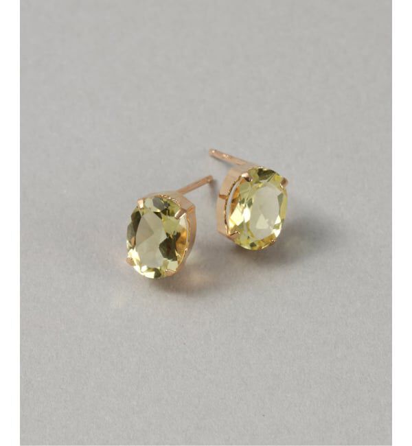 Lilas by Spick&Span「《追加予約》レモンクォーツスタッドピアス K10（両耳）」|ピアス|