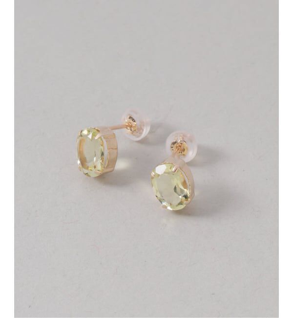 Lilas by Spick&Span「《追加予約》レモンクォーツスタッドピアス K10（両耳）」|ピアス|