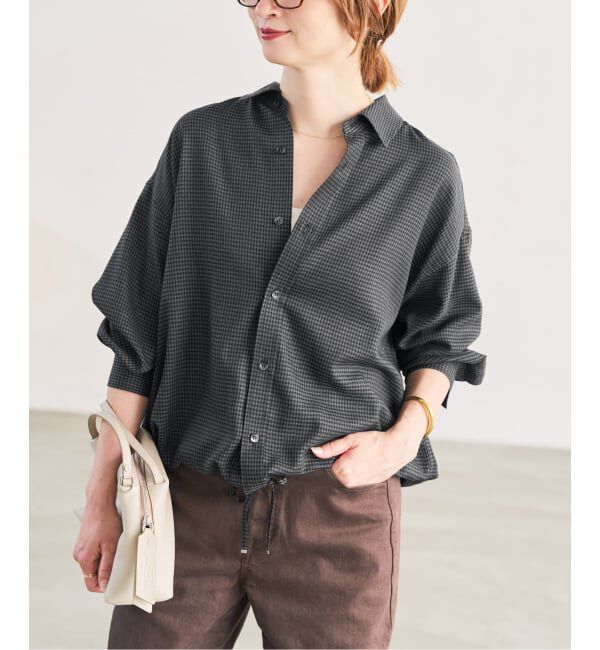 Spick and Span「CU/PEヘムギャザーシャツ」|シャツ・ブラウス|
