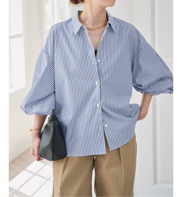 Spick and Span「CO/PEギャザースリーブシャツ」|シャツ・ブラウス|ブルーベース