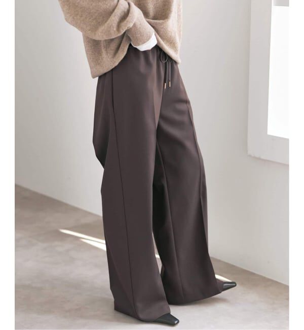 Spick and Span「《34サイズ登場 / 追加》P/Wイージースラックスパンツ」|スラックス|ブラウン