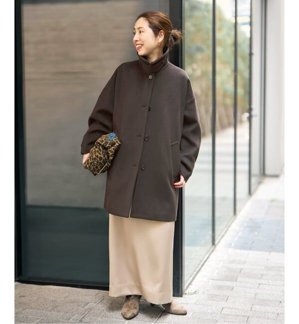 Spick and Span「《予約》160Sビーバーハーフコート」|ステンカラーコート|